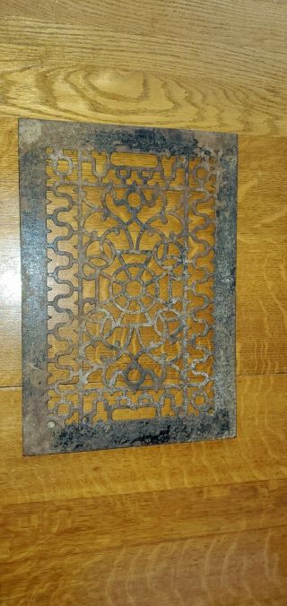 Vintage Antique Cast Iron Metal Heating Grate Vent Register 11 X 16 Inches