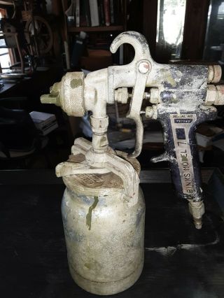 Paint Spray Gun With Canister Vintage Binks Model 7 Made In U.  S.  A.