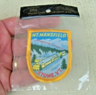 Nos Vintage Mt Mansfield Stowe Vt Souvenir Ski Resort Patch Vermont Skiing