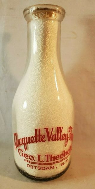 Trpq Pyro Milk Bottle Racquette Valley Farm Theobald Potsdam Ny St Lawrence Nr