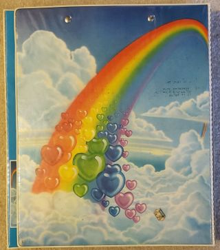 Vintage Mead Data Center Binder Rainbow Hearts 80s Trapper Keeper Style 2