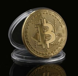 Btc Bitcoin Cryptocurrency Virtual Currency Gold Plated Coin