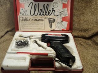 Vtg Weller Soldering Kit Model 8200 Dual Heat 100/140 Watts W/ Case & Tools