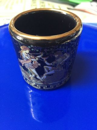 24k Gold Trim Rare Vintage Fakiolas Special Hand Made In Greece Greek Shot Glass