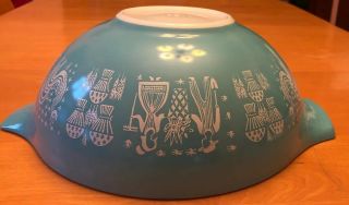 Vintage Pyrex 442 4 Qt Amish Butterprint Turquoise/white Cinderella Bowl