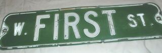 Vintage,  Street Sign,  W.  First St. ,  Embossed,  Retired,  6 " X 24 ",  Metal