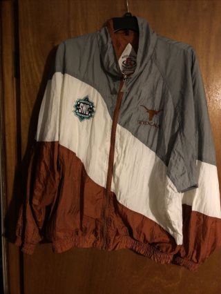 Vintage Red Oak Texas Longhorns 1996 Swc Zipper Light Jacket Size Xl