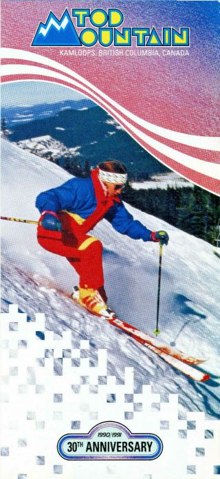Tod Mountain Ski Area (british Columbia) 1990 - 1991 Season Trail Map