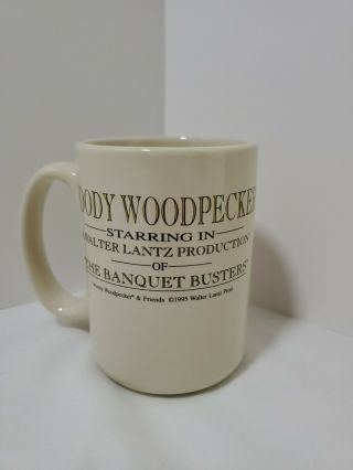 RARE Vintage Woody Woodpecker Banquet Busters Walter Lantz Coffee Mug 1995 2