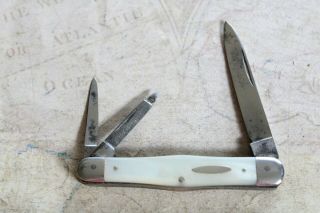 Vintage German J A Henckels Mother Of Pearl 3 Blade Whittler Knife