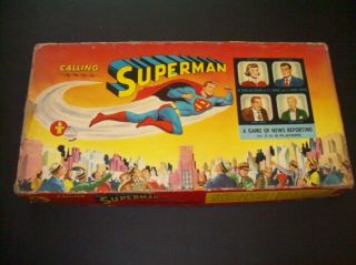 Vintage Board Game 1954 Calling Superman