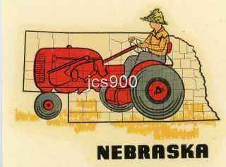 Vintage Nebraska State Souvenir Waterslide Window Travel Decal Duro Co