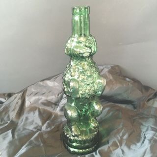 Vintage Green Glass Poodle Decanter