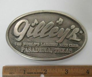 Vintage Advertising Belt Buckle Pasadena Tx Texas Gilley 