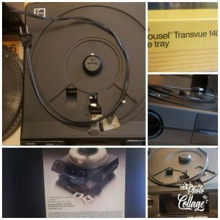 Vintage Kodak Slide Projector Carousel 4400 W Transvue 140 Slide Tray No Remote