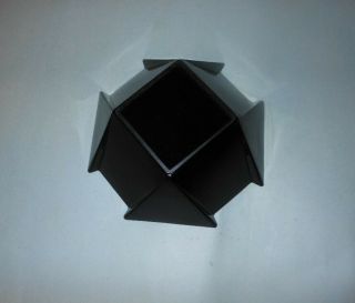 Vtg George Sakier Fostoria Black Mid Century Modernist Geometric Deco Bowl 8 "