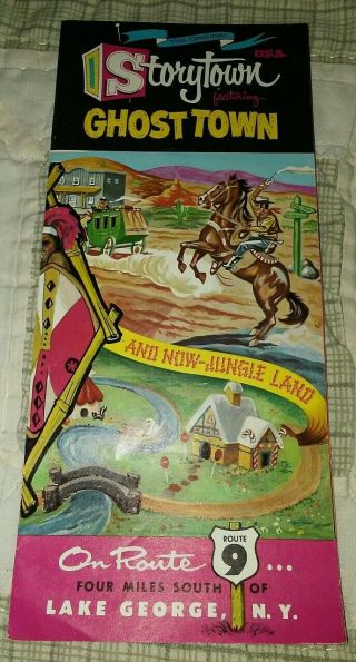 Vtg.  1960 Lake George Storytown Usa Featuring Ghost Town Brochure