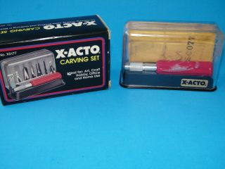Vintage Nos X - Acto Carving Knife Set No.  77 Hobby Knife & Tool Set