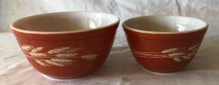 Vintage Pyrex Mixing Bowls Autumn Harvest Wheat 401 & 402