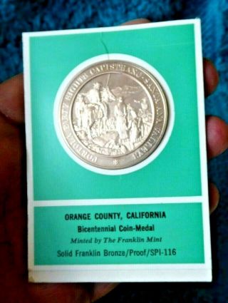 VINTAGE COIN ORANGE COUNTY PORTOLA PARTY BICENTENNIAL CALIFORNIA 1769 - 1969 2
