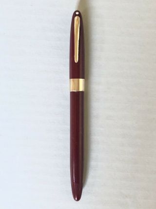 Vintage Sheaffer Burgundy Snorkel Fountain Pen 14k Gold Nib - 5.  5 "