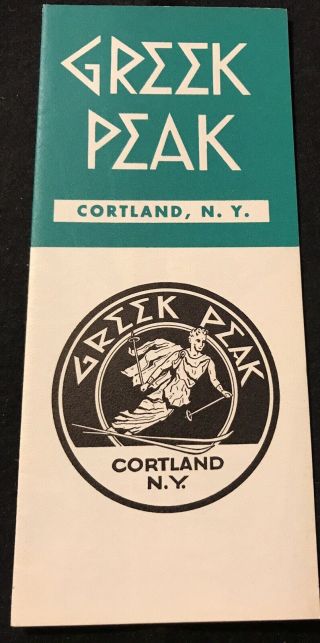 Greek Peak Vintage Skiing Ski Brochure Cortland York Travel Souvenir