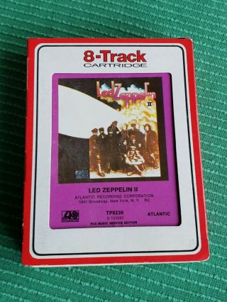 Vintage Led Zeppelin Ii Atlantic Records 8 Track Tape W/sleeve Tp8236