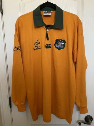 Vintage Australia Rugby Union Wallabies Ls Jersey Shirt By Canterbury Sz Xl