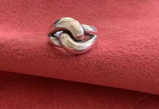 James Avery Vintage Retired 1980’s Sterling Silver Twist Knot Ring Size 7.  5
