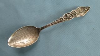 1890s Manitou Colorado Cave Of The Winds Embossed Sterling Silver Souvenir Spoon