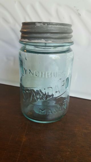 Vintage Fruit Canning Lynchburg Standard Mason Jar.  Pint