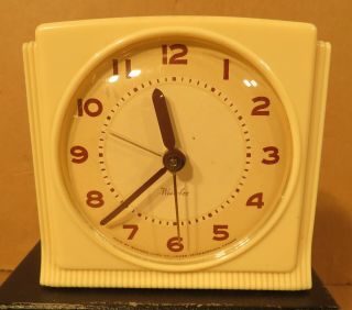 Vintage 1950s Westclox Bantam Art Deco Electric Alarm Clock Made In Canada