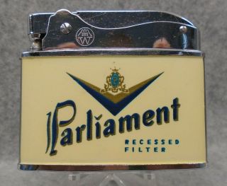 Vintage Parliament " Recessed Filter " Cigarettes Flat Advertising Lighter