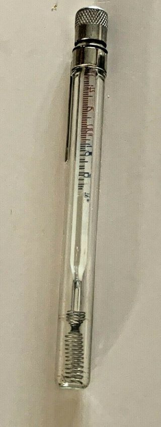 Vintage Manhattan Oral Thermometer Glass Case Conn D B - D Rutherford Nj