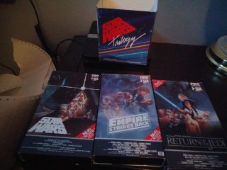 Red Cbs Star Wars Trilogy Vintage Vhs Tapes Red Label With Sleeve