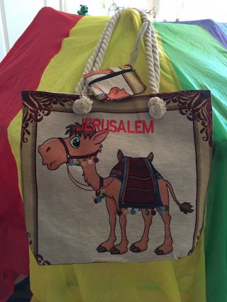 Israel Jerusalem Tapestry Souvenir Holy Land Purse Tote Bag Camel