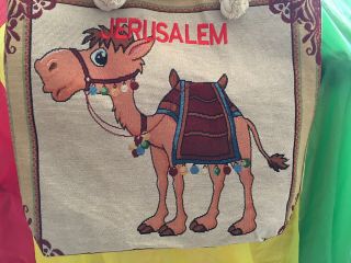 Israel Jerusalem Tapestry Souvenir Holy Land Purse Tote Bag Camel 2