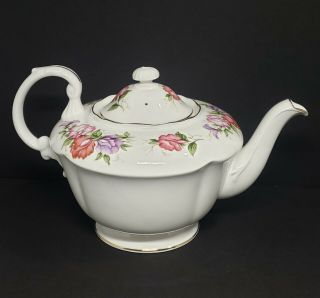 Vintage Royal Standard Bone China England Teapot Floral Pattern With Gold Trim