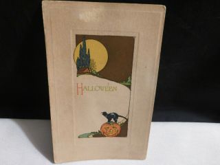 Unique Vintage Halloween Art Deco Cat & Jol Postcard - By Pink Perfection/fairman