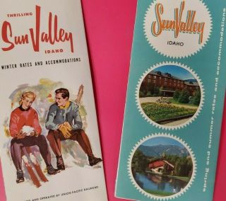 2 Vintage Sun Valley Idaho Ski Resort 1960 - 61 Flyers With Room Rates Plus Insert