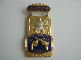 Vintage Nra 50 Ft.  Distinguished Expert Award Blackington Medal Bis