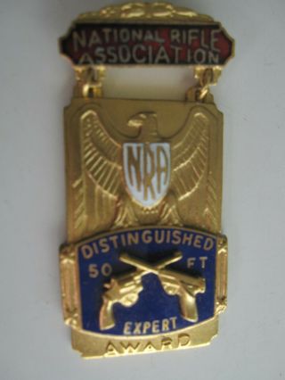 Vintage NRA 50 Ft.  Distinguished Expert Award Blackington Medal BIS 3