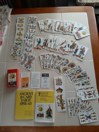 Vintage 1974 1jj Swiss Tarot Cards Complete Instructions,  All 78 Cards,  Guide Book