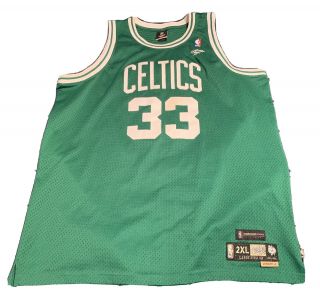 Vintage Reebok Boston Celtics Larry Bird Nba Basketball Jersey Mens 52 2xl