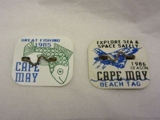 2 Cape May Beach Tag,  1985 And 1986