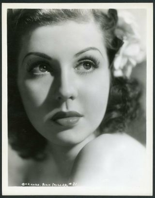 Ann Miller In Close - Up Portrait Vintage 1940s Columbia Pictures Photo
