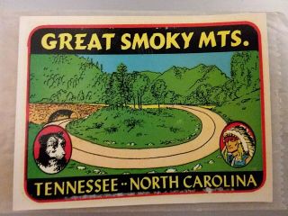3 Authentic Vintage 1950 - 60 ' s Tennessee,  Smoky Mountains Travel Decals,  NIP 3