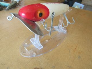 Vintage Arbogast Large Jitterbug Red/white Top Water 4 1/2 " Fishing Lure (t2)
