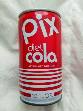 Vintage 12oz Pix Diet Cola Crimped Steel Soda Pop Can Publix Lakeland Florida