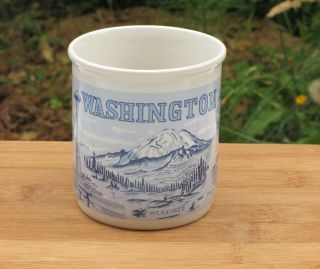 Washington State Usa Souvenir Coffee Mug Blue And White Collector Cup